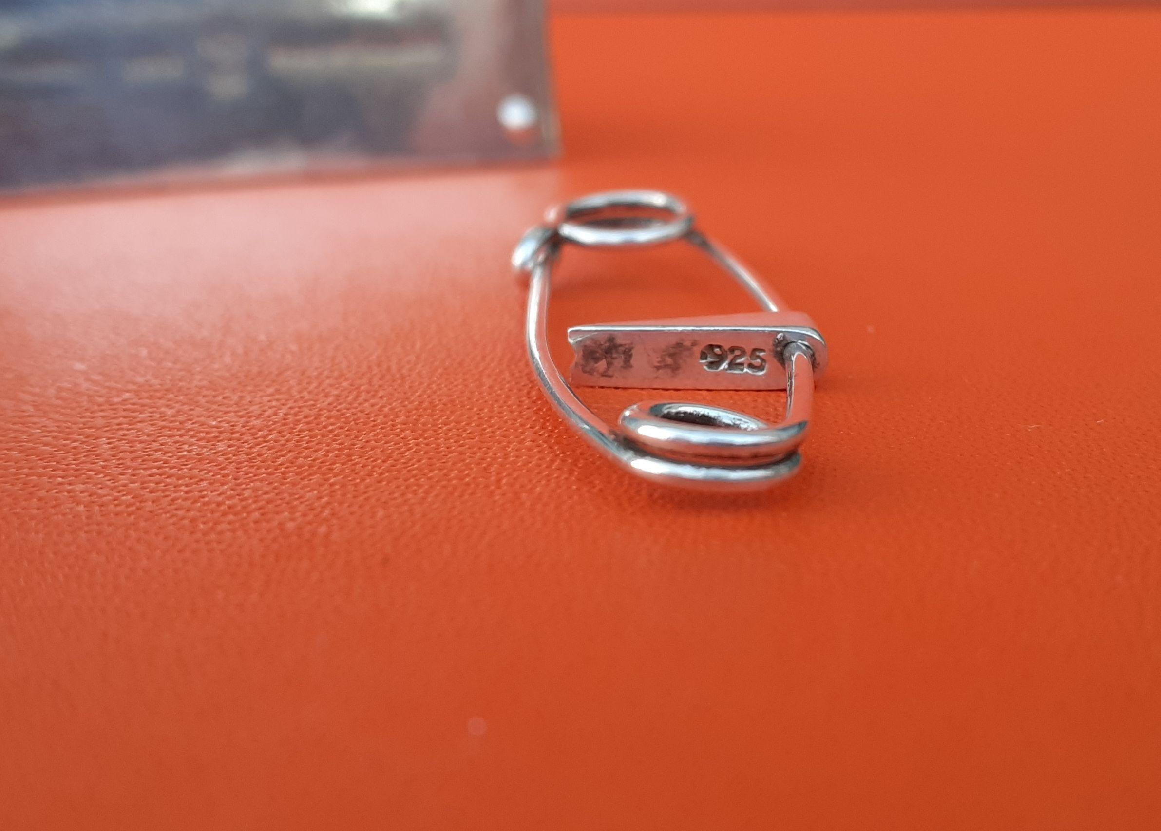 Hermès Mini Kelly Bag Pill Box and its Safety Pin in Sterling Silver RARE For Sale 4