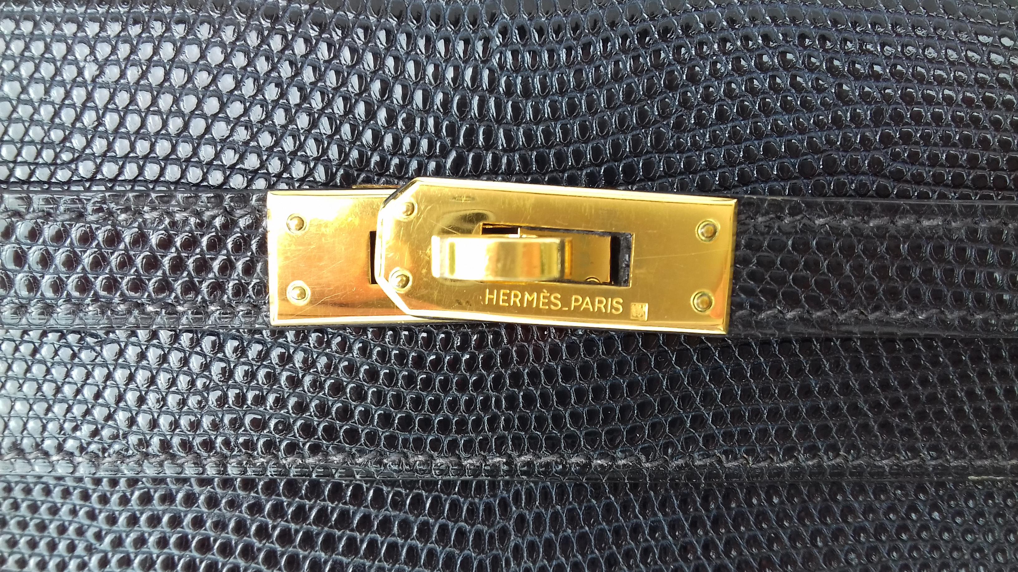 Hermès Mini Kelly Bag Vintage Black Lizard Gold Hdw 20 cm 1