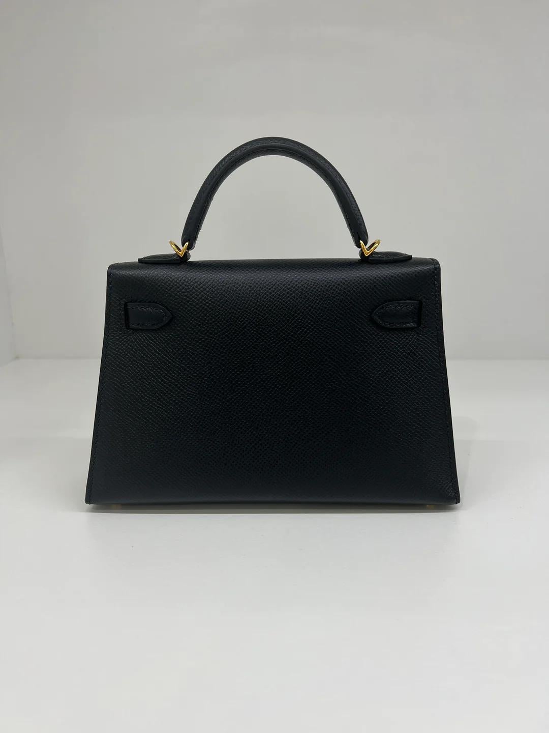 Hermes Mini Kelly Black Epsom GHW 2023 1