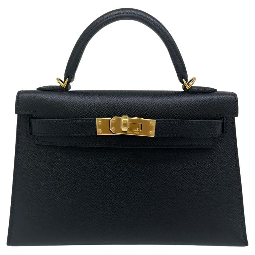 Hermes Mini Kelly Black Epsom GHW 2023