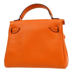 Hermes Mini Kelly Doll Mascot Hand Bag Orange Gulliver