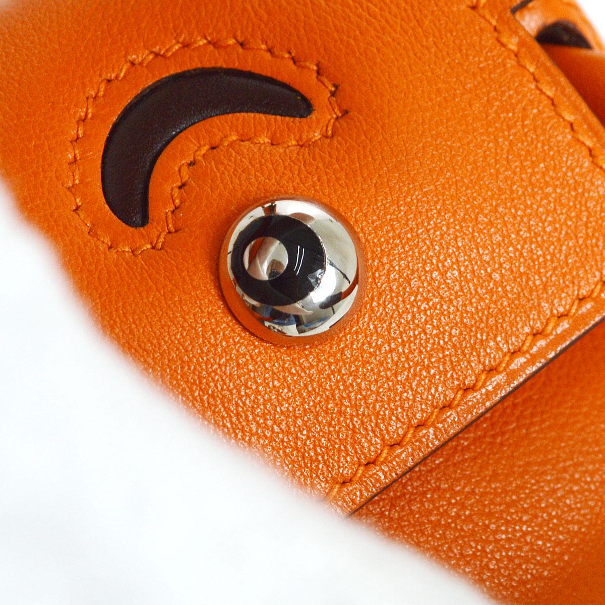 Hermes Mini Kelly Doll Mascot Hand Bag Orange Gulliver For Sale 1
