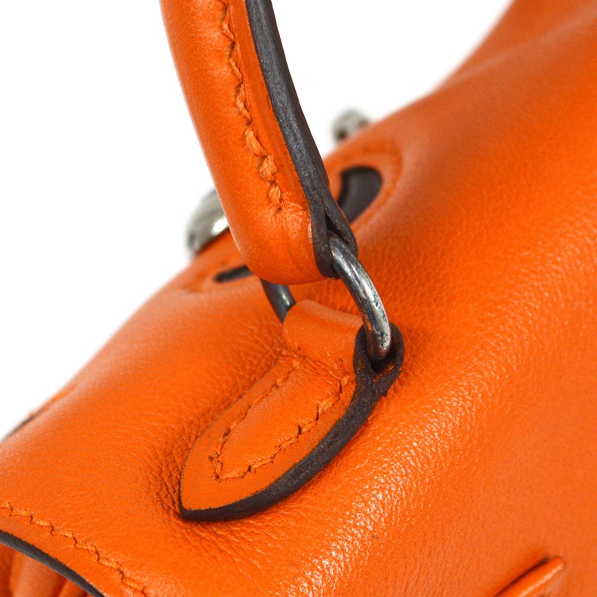 Hermes Mini Kelly Doll Mascot Hand Bag Orange Gulliver For Sale 3