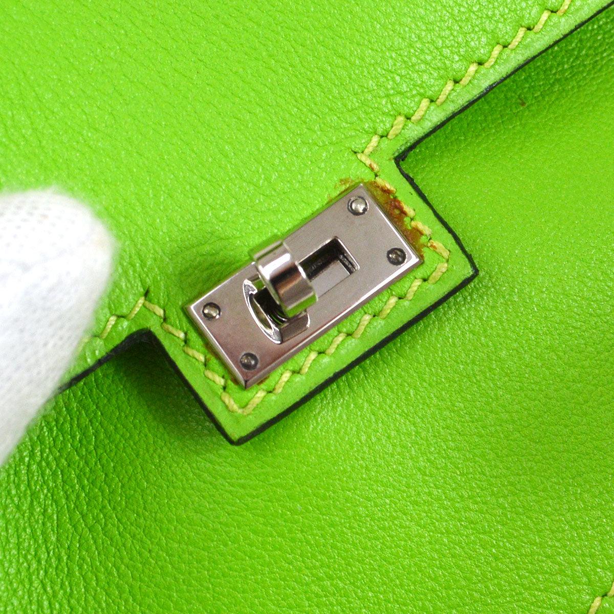 Women's Hermes Mini Kelly Doll Mascot Handbag Apple Green Veau Gulliver For Sale