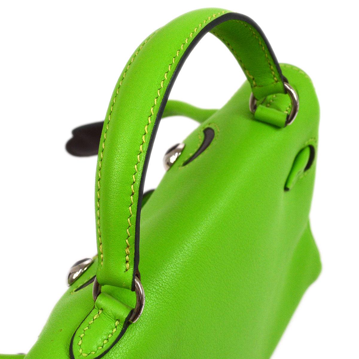 Hermes Mini Kelly Doll Mascot Handbag Apple Green Veau Gulliver For Sale 1