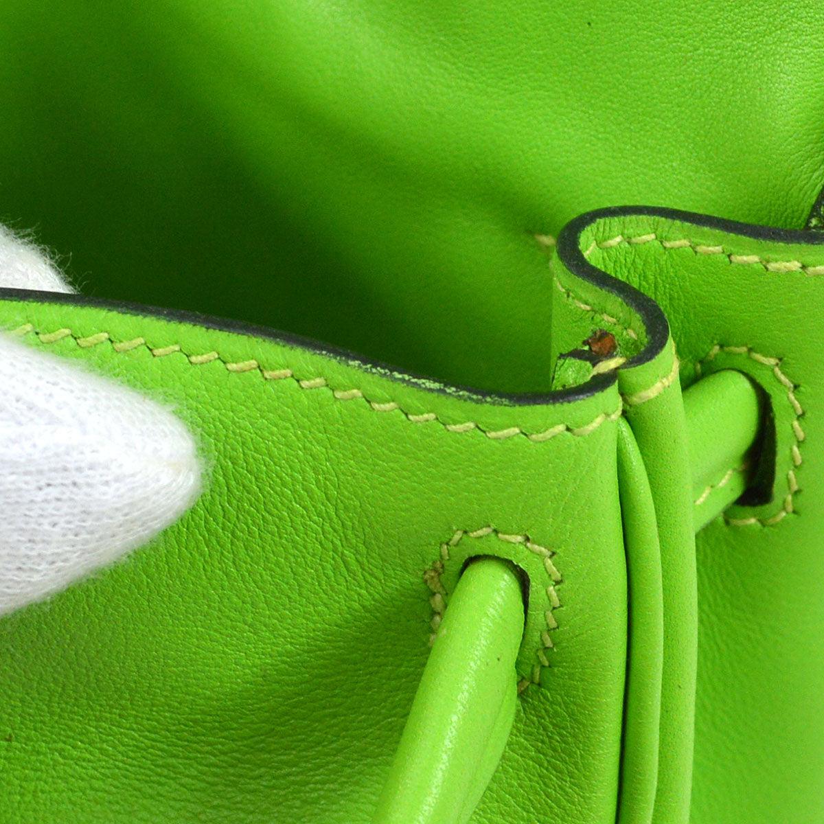 Hermes Mini Kelly Doll Mascot Handbag Apple Green Veau Gulliver For Sale 5