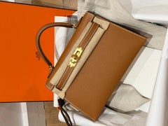 Hermes Mini Kelly Gold Epsom with Gold hardware