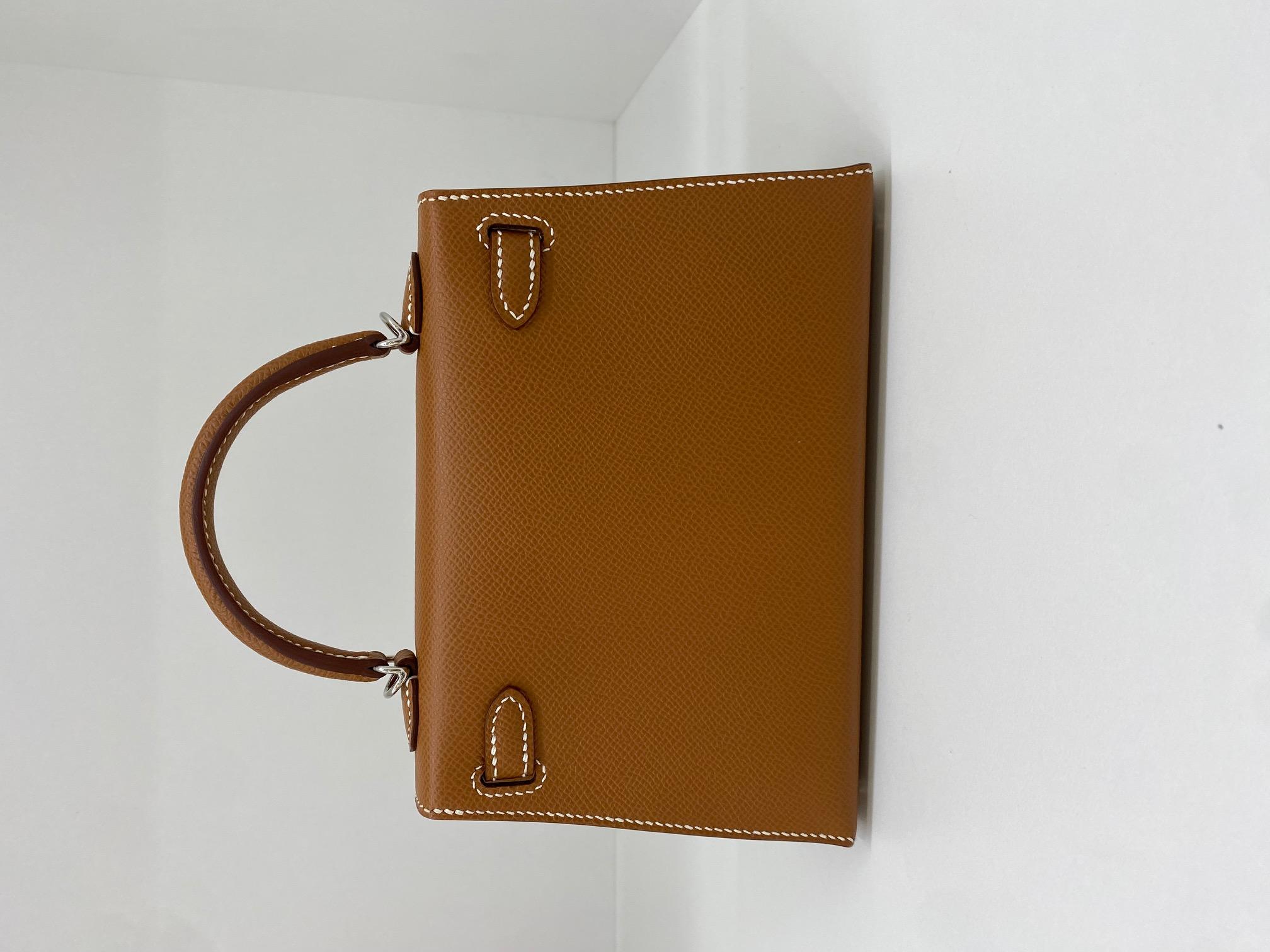 Women's or Men's Hermes Mini Kelly Gold GHW For Sale