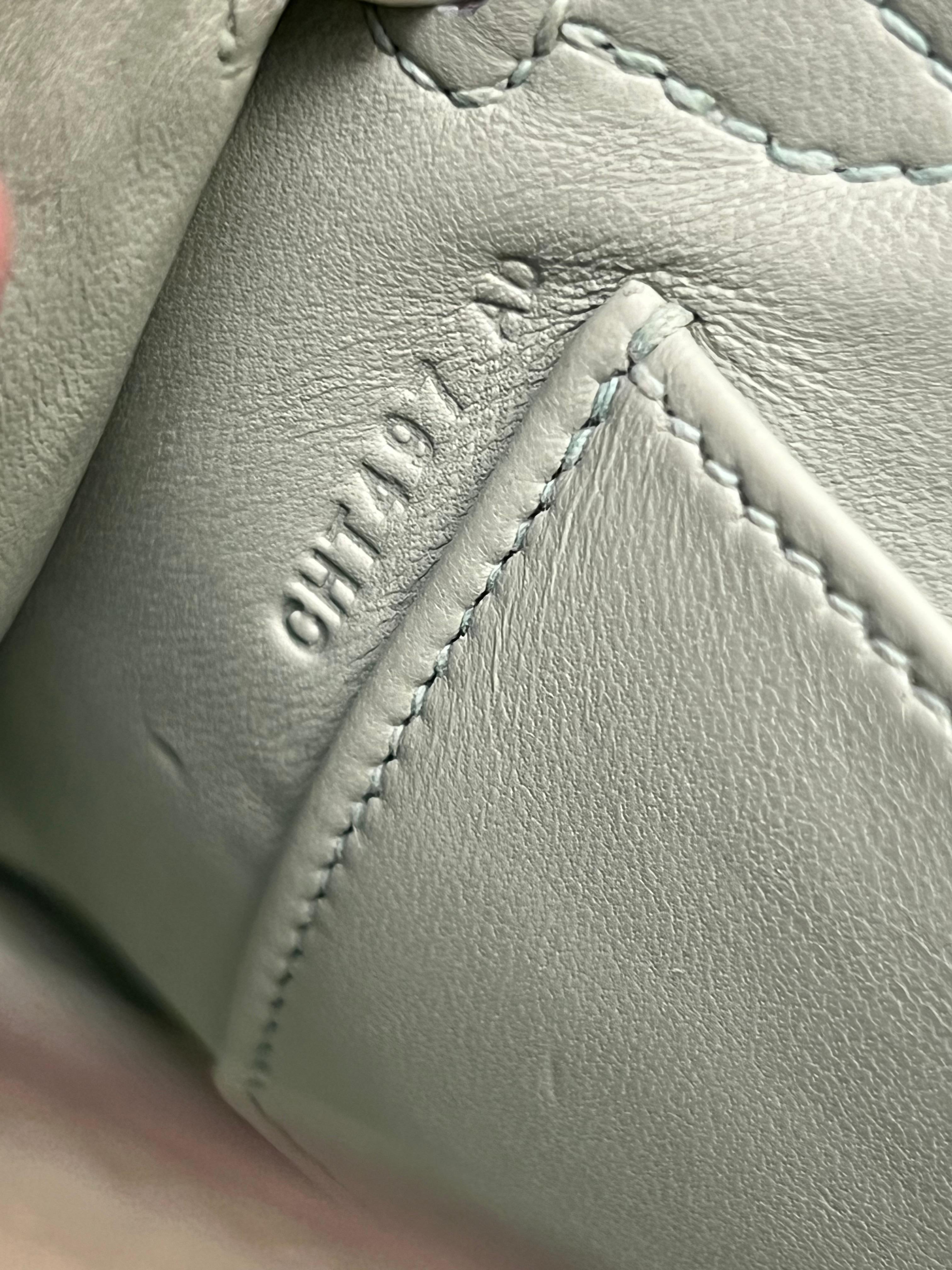 Hermes Mini Kelly II 20 Vert d'eau Borsa in alligatore opaco GHW in vendita 5
