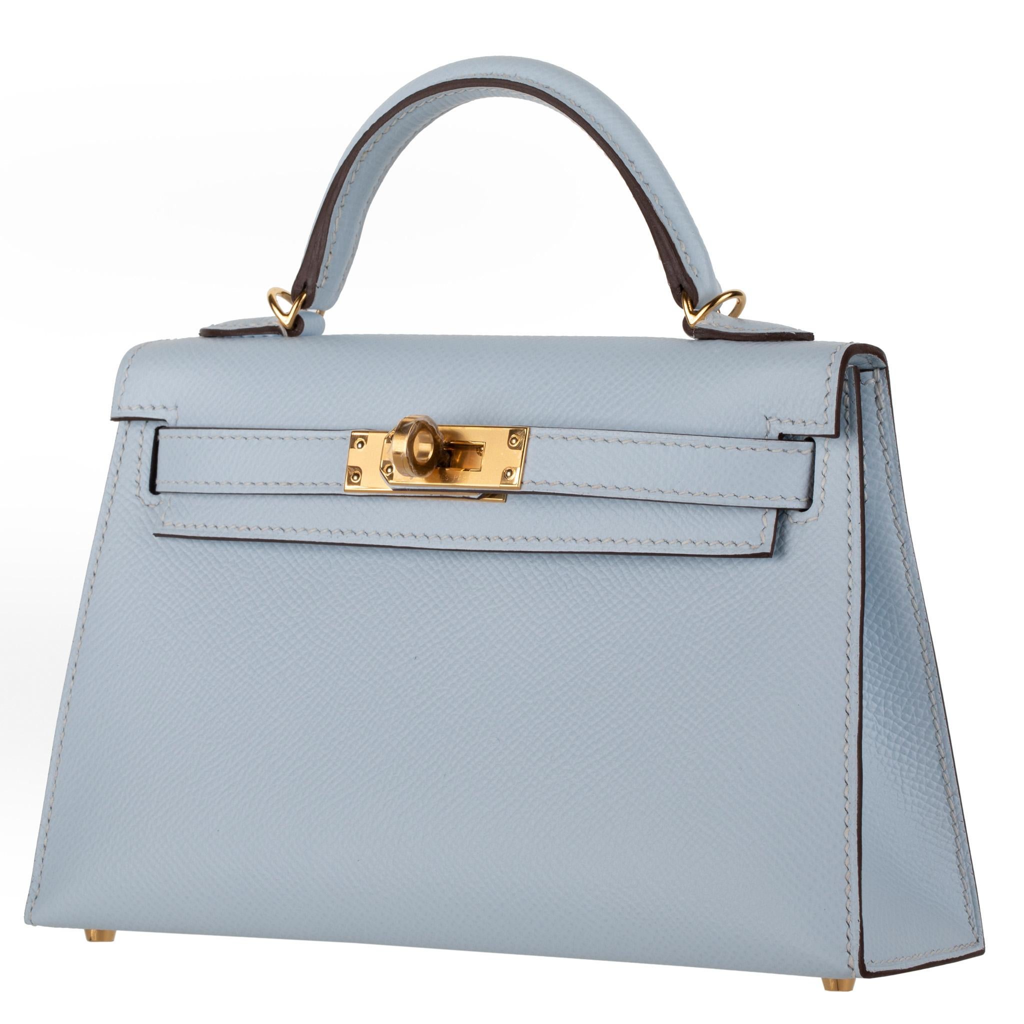 Hermes Kelly 25 Sellier Bleu Brume Epsom Palladium Hardware - Vendome Monte  Carlo