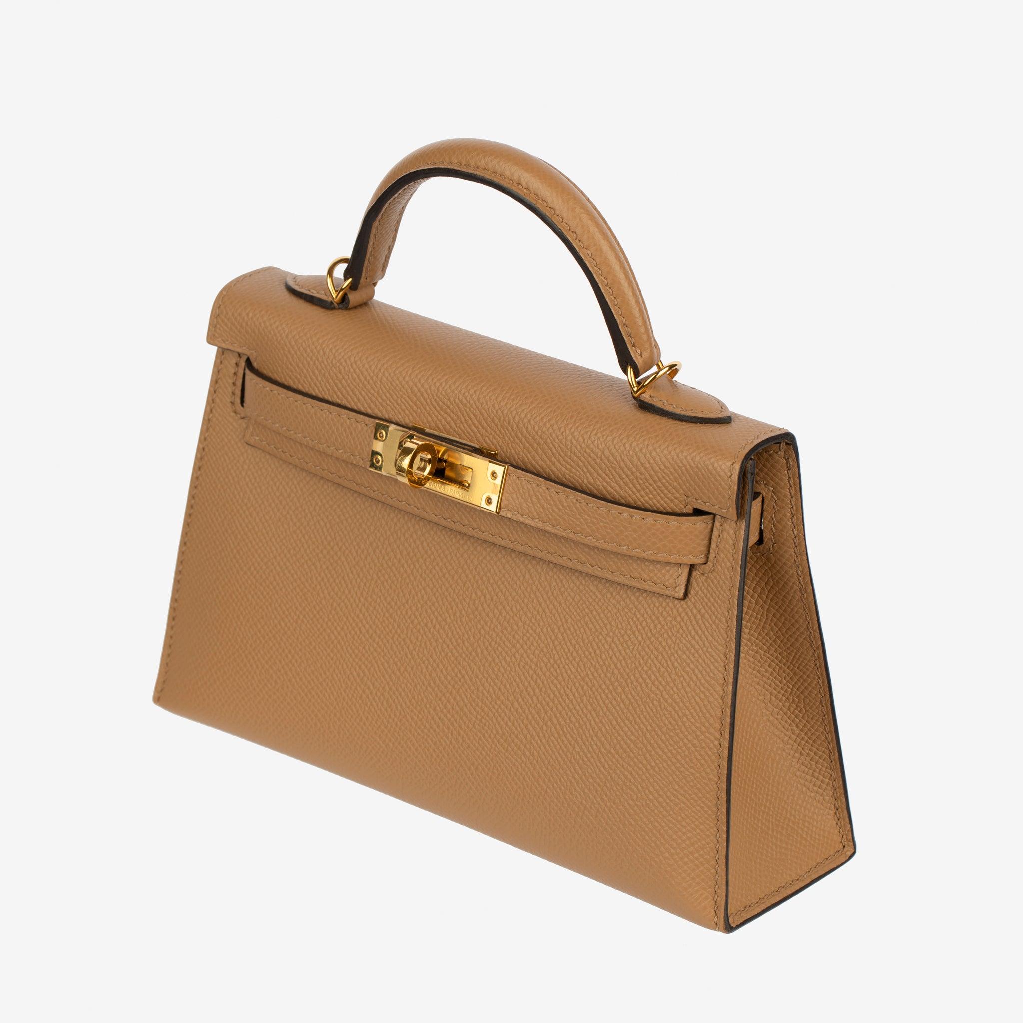 Hermes Mini Kelly II Chai Epsom Leather Gold Hardware im Angebot 5