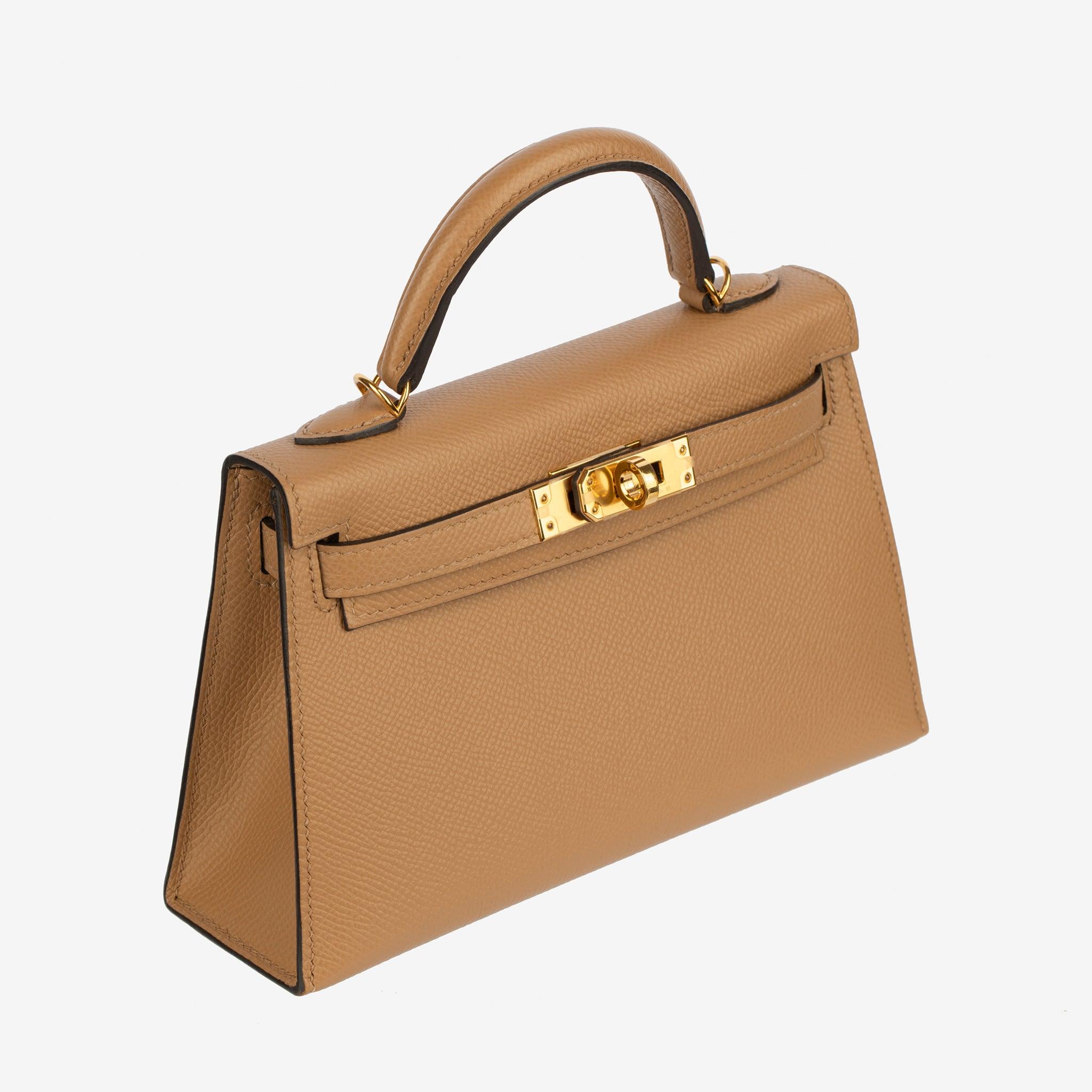 Hermes Mini Kelly II Chai Epsom Leather Gold Hardware im Angebot 6