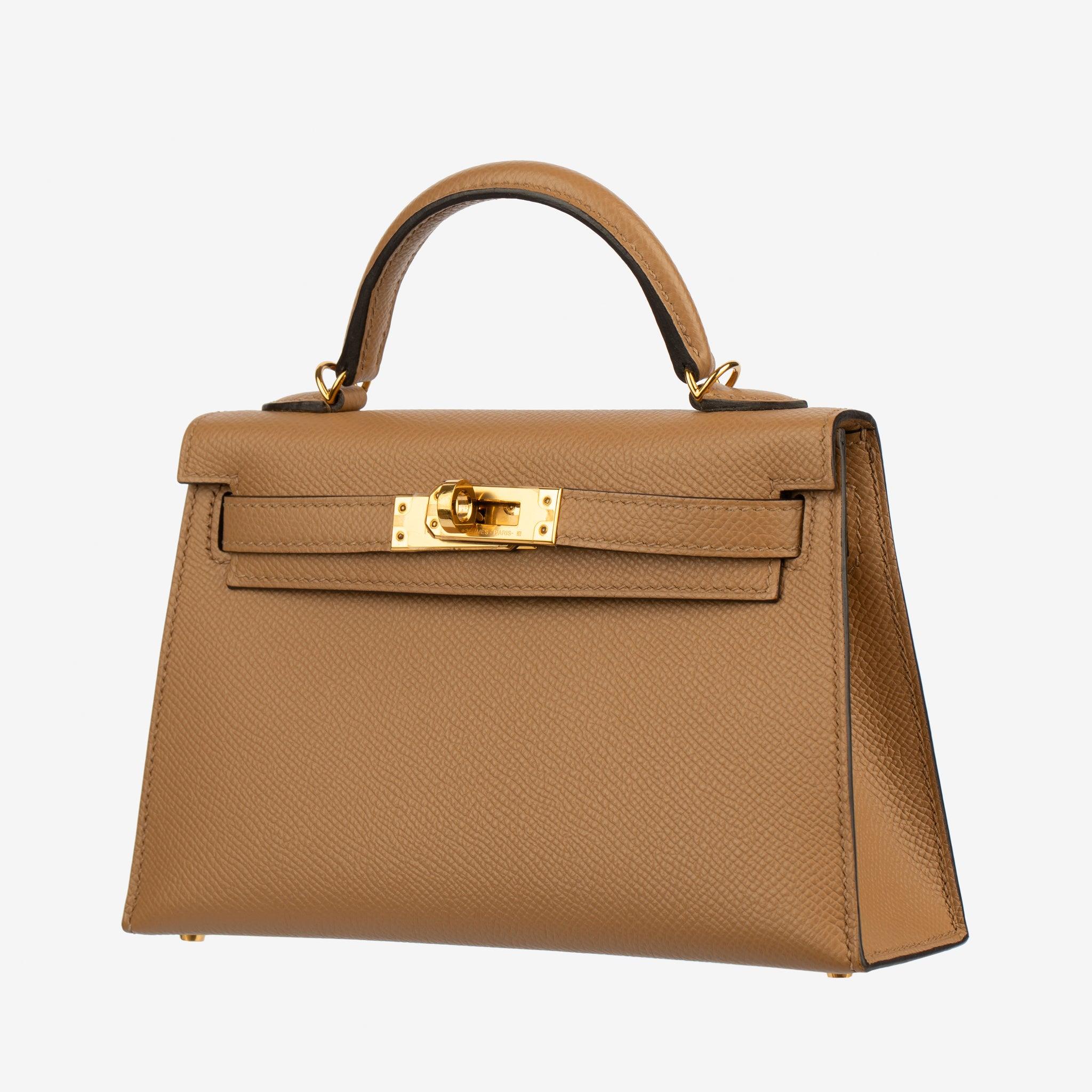 Hermes Mini Kelly II Chai Epsom Leather Gold Hardware im Angebot 8