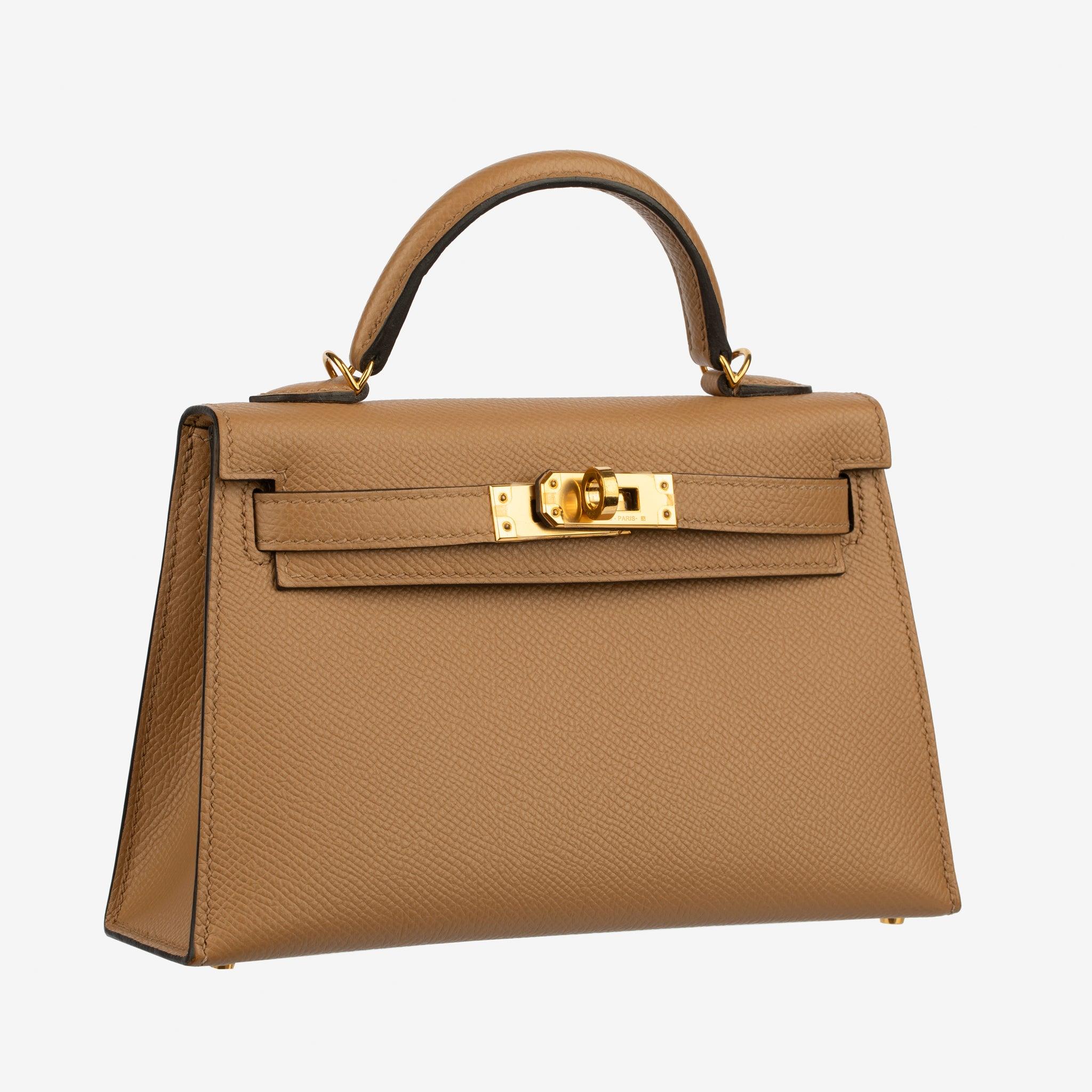 Hermes Mini Kelly II Chai Epsom Leather Gold Hardware im Angebot 9