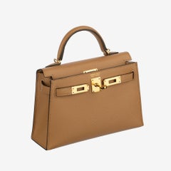 Hermes Mini Kelly II Chai Epsom Leather Gold Hardware