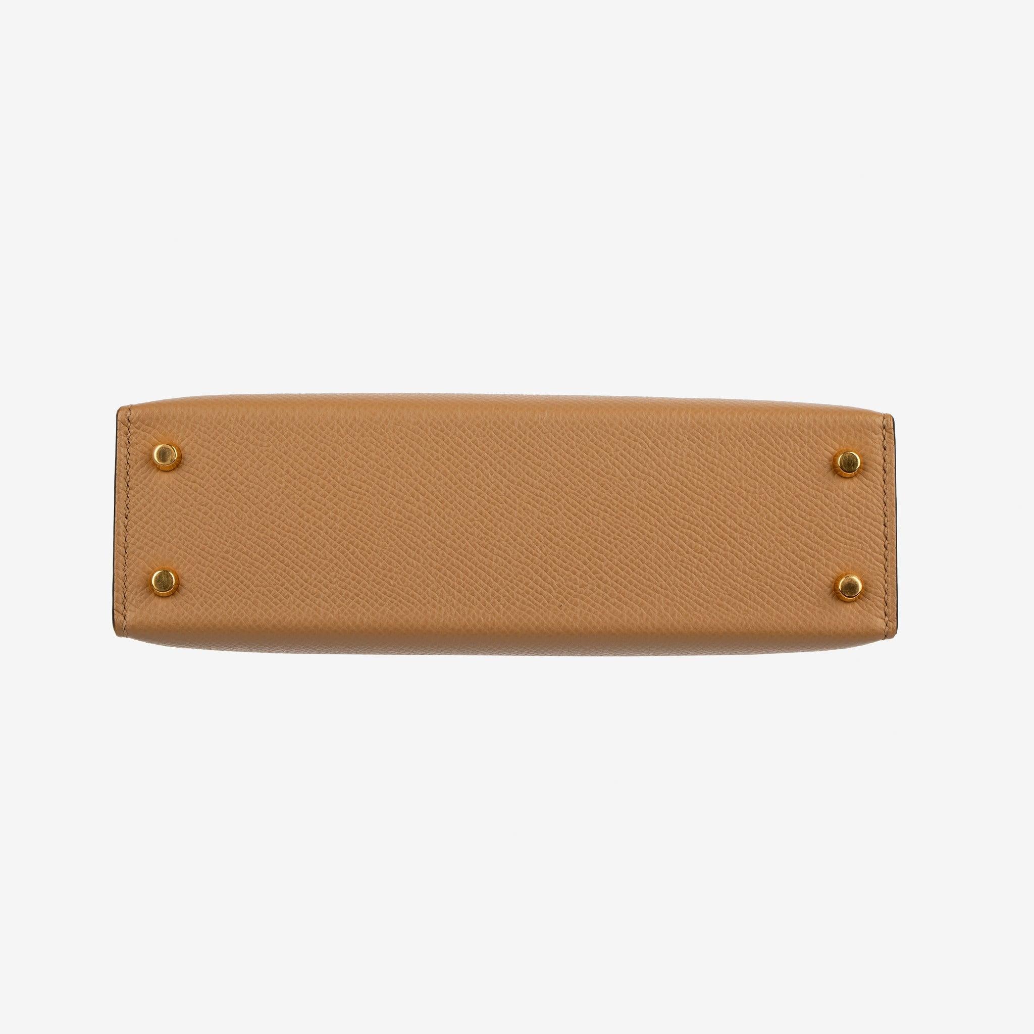 Hermes Mini Kelly II Chai Epsom Leather Gold Hardware im Angebot 1