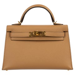 Hermes Mini Kelly II Chai Epsom Leather Gold Hardware