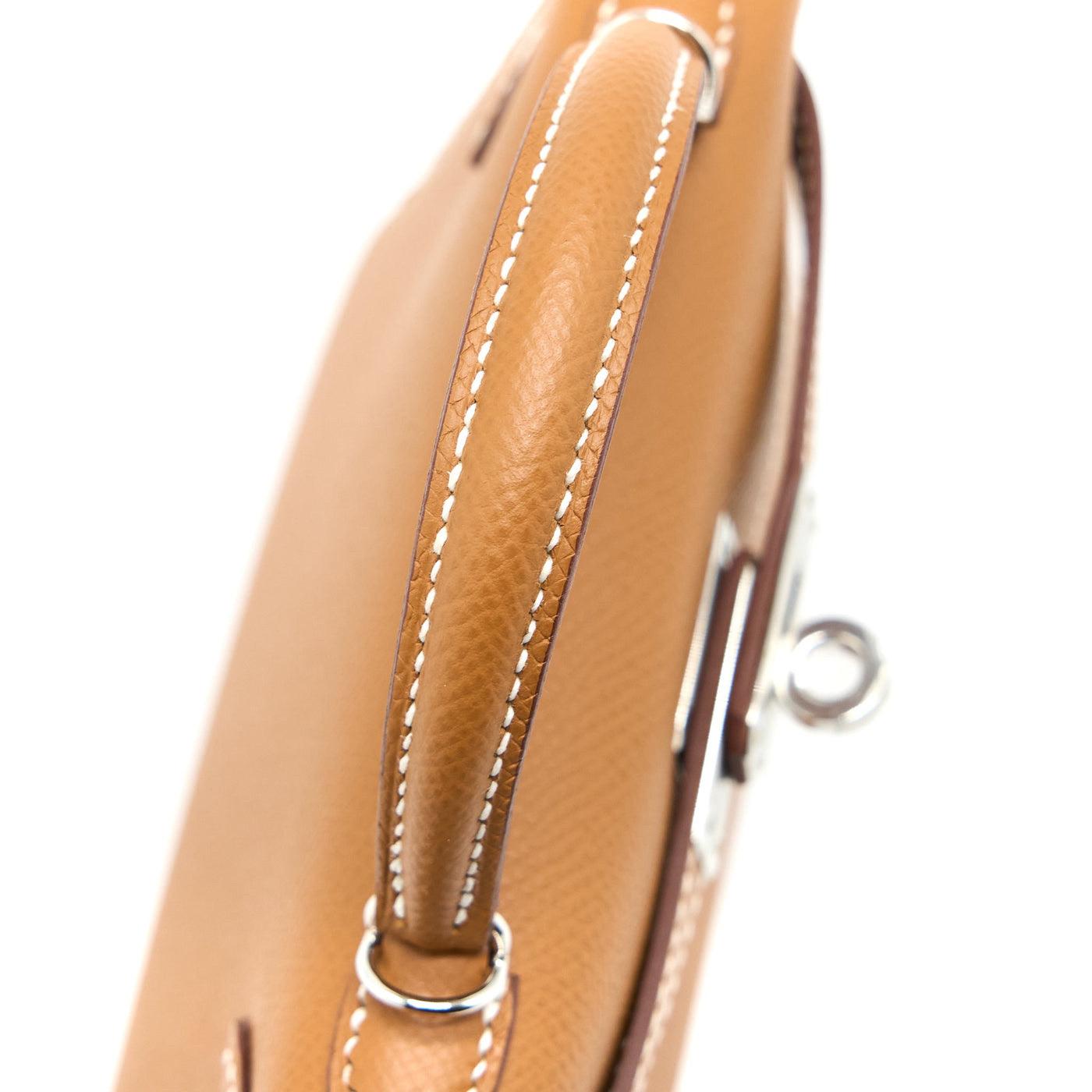 Mini sac Hermès KELLY II EPSOM doré à l'or STAMP U en vente 8
