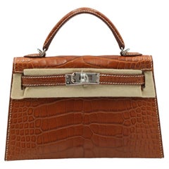 Hermes Mini Kelly II Fauve SELLIER MINI BARENIA MISS I ALLIGATOR