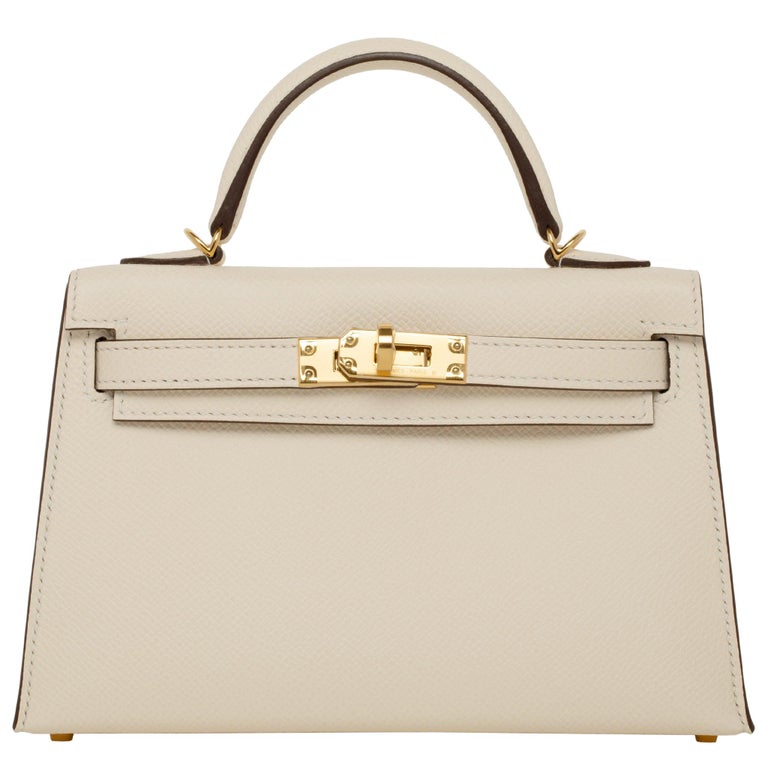 Hermès Mini Kelly II Nata Epsom Leather Gold Hardware For Sale at