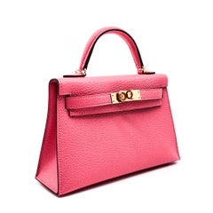1stdibs Exclusive Hermès Mini Kelly II Rose Lipstick Chevre Gold Hardware