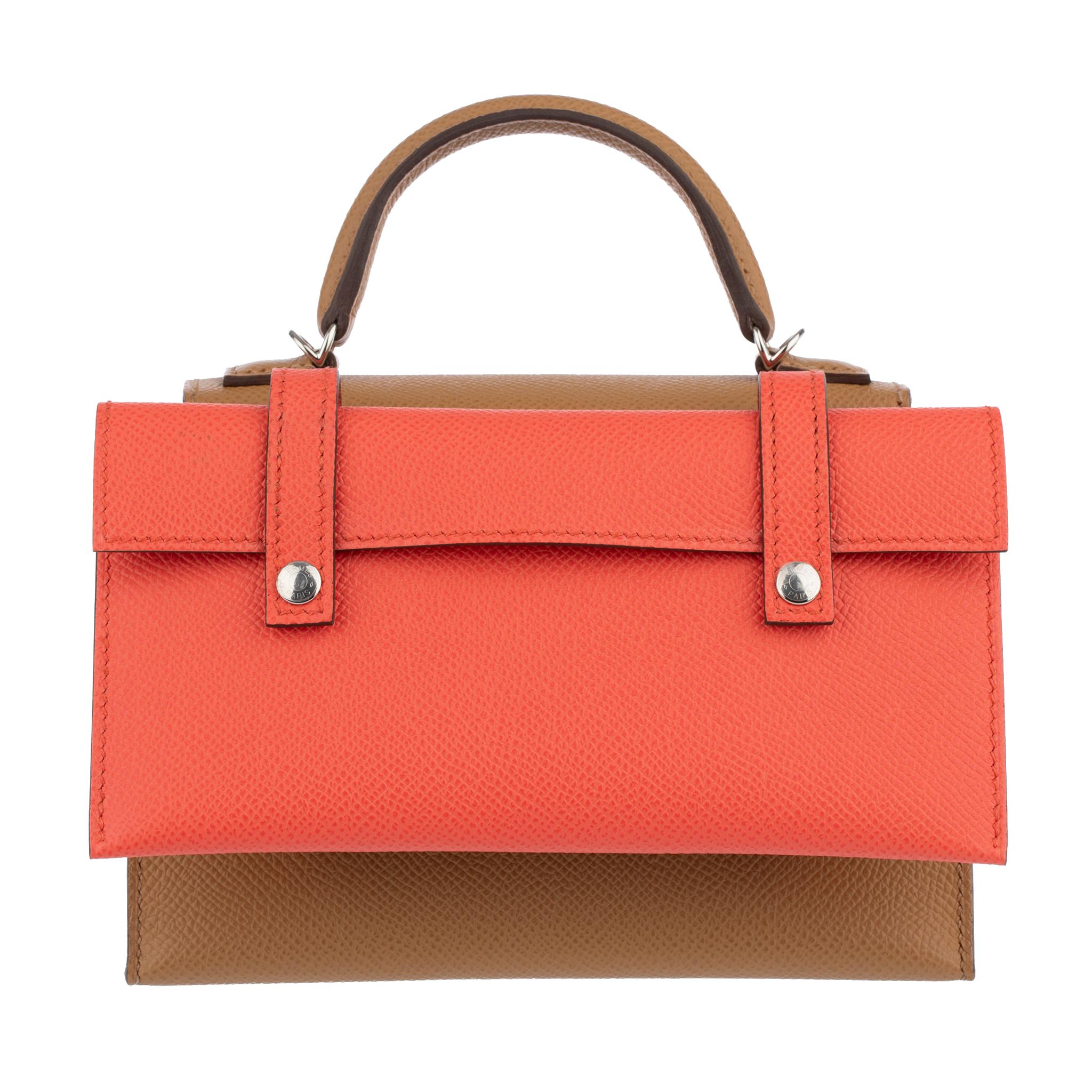 Hermes Mini Kelly Picto Doll Biscuit Epsom Leather Palladium Hardware 8