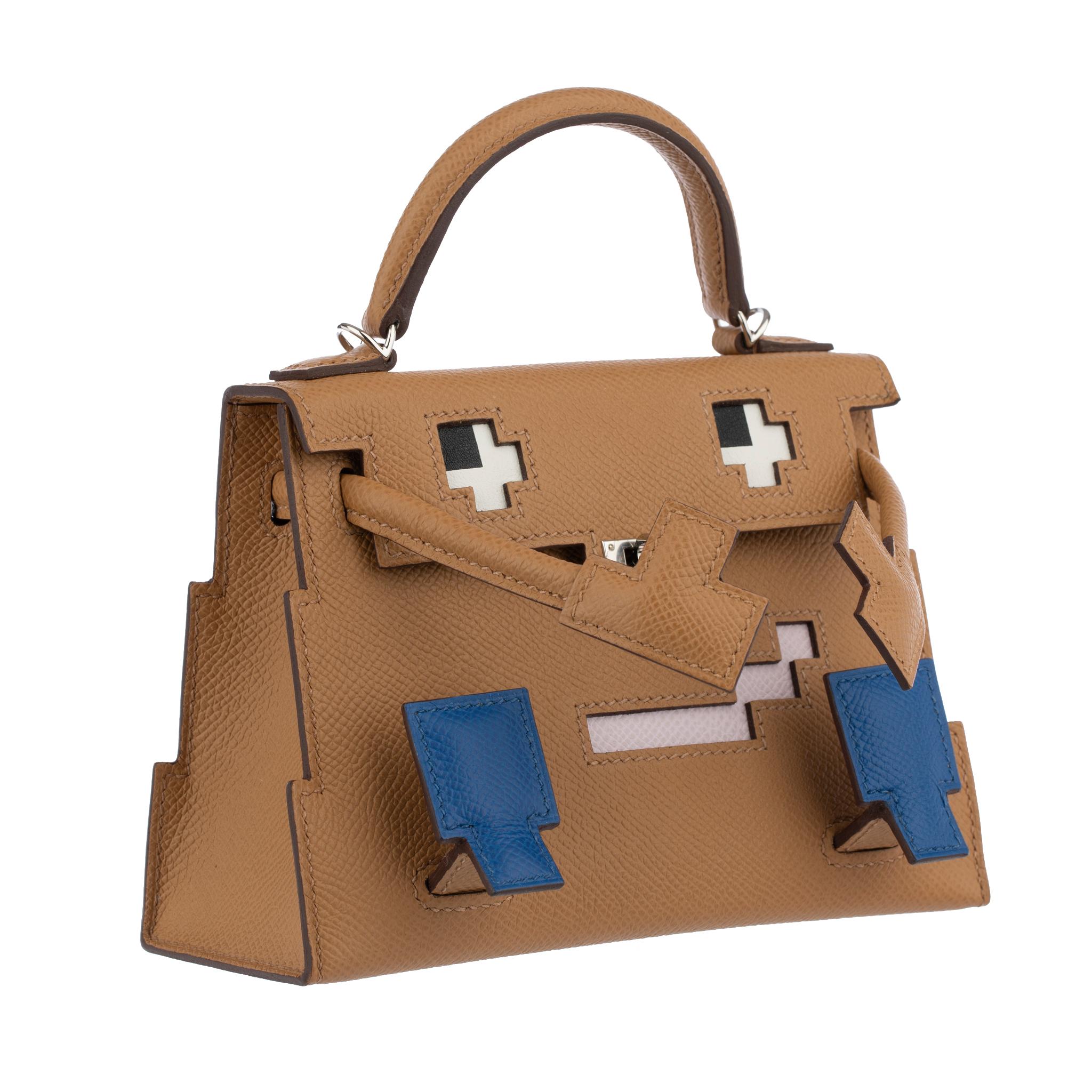 Hermes Mini Kelly Picto Doll Biscuit Epsom Leather Palladium Hardware 1