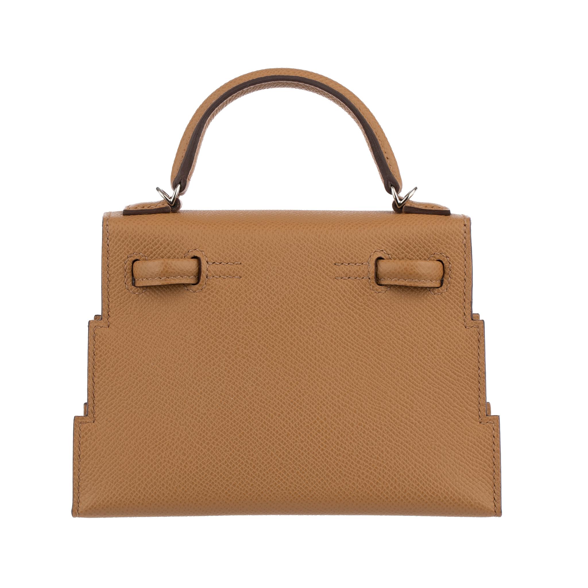 Hermes Mini Kelly Picto Doll Biscuit Epsom Leather Palladium Hardware 3