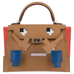 Hermes Mini Kelly Picto Doll Biscuit Epsom Leather Palladium Hardware