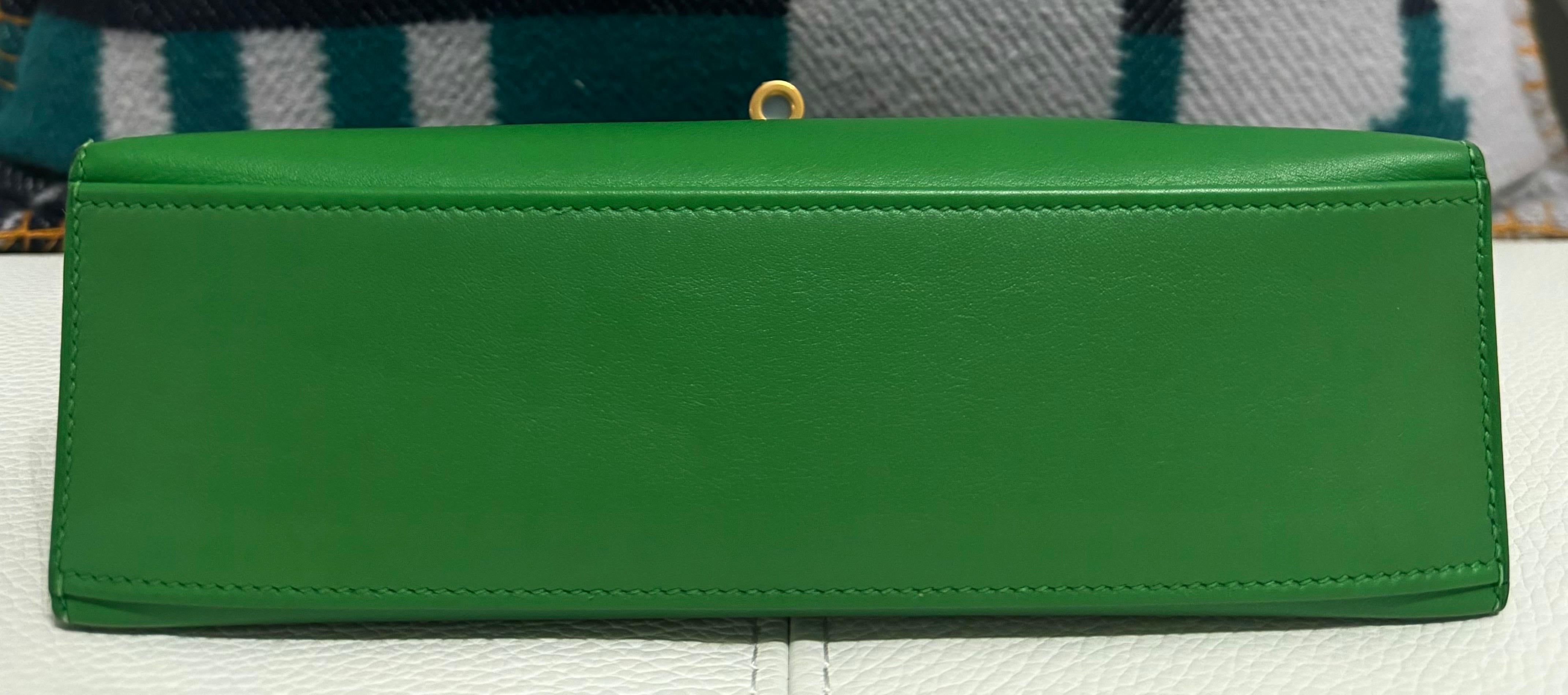 Hermes Mini Kelly Pochette Bamboo Swift Leder ghw 4