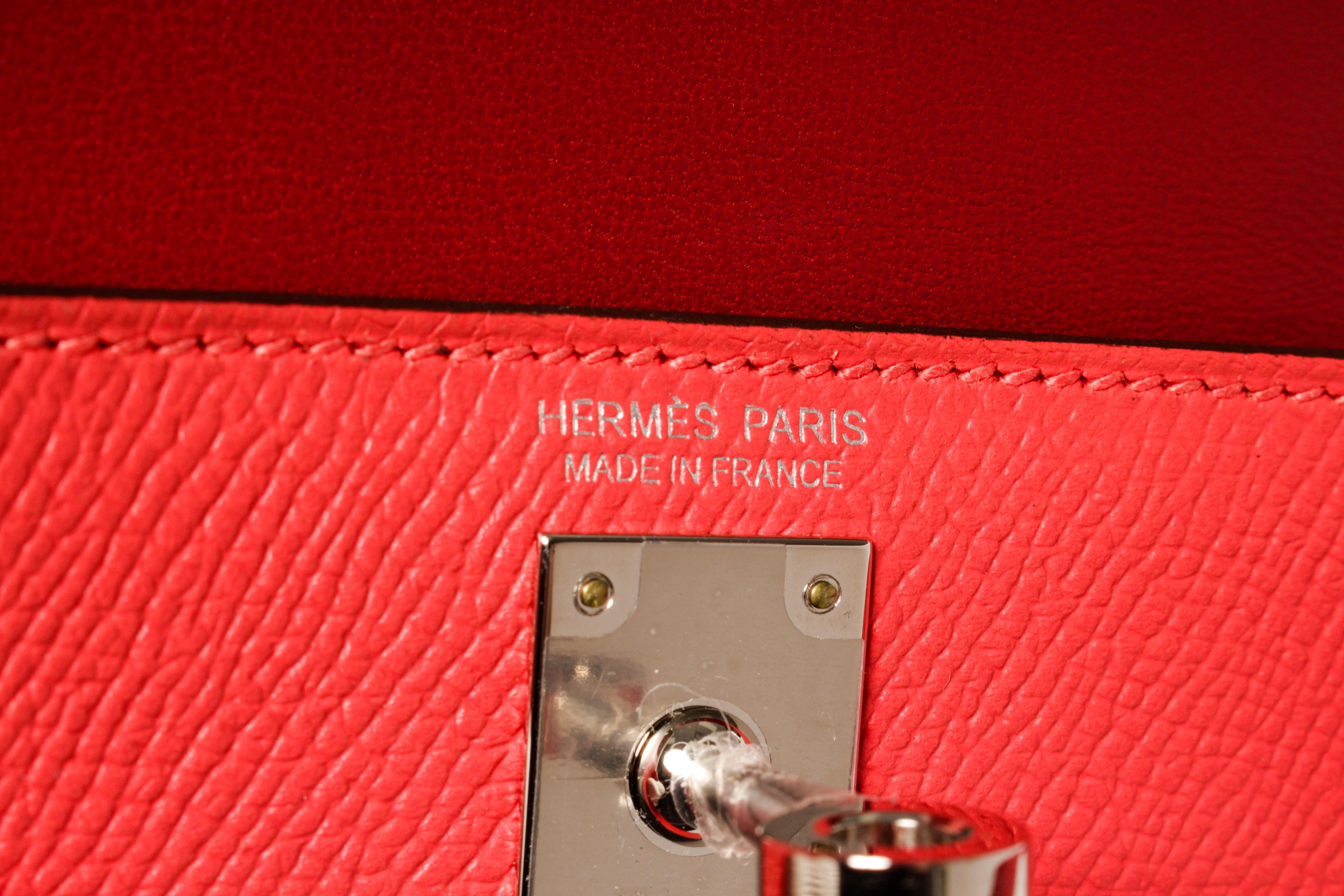 Women's Hermes Mini Kelly Rose Jaipur Epsom Leather Satchel Bag