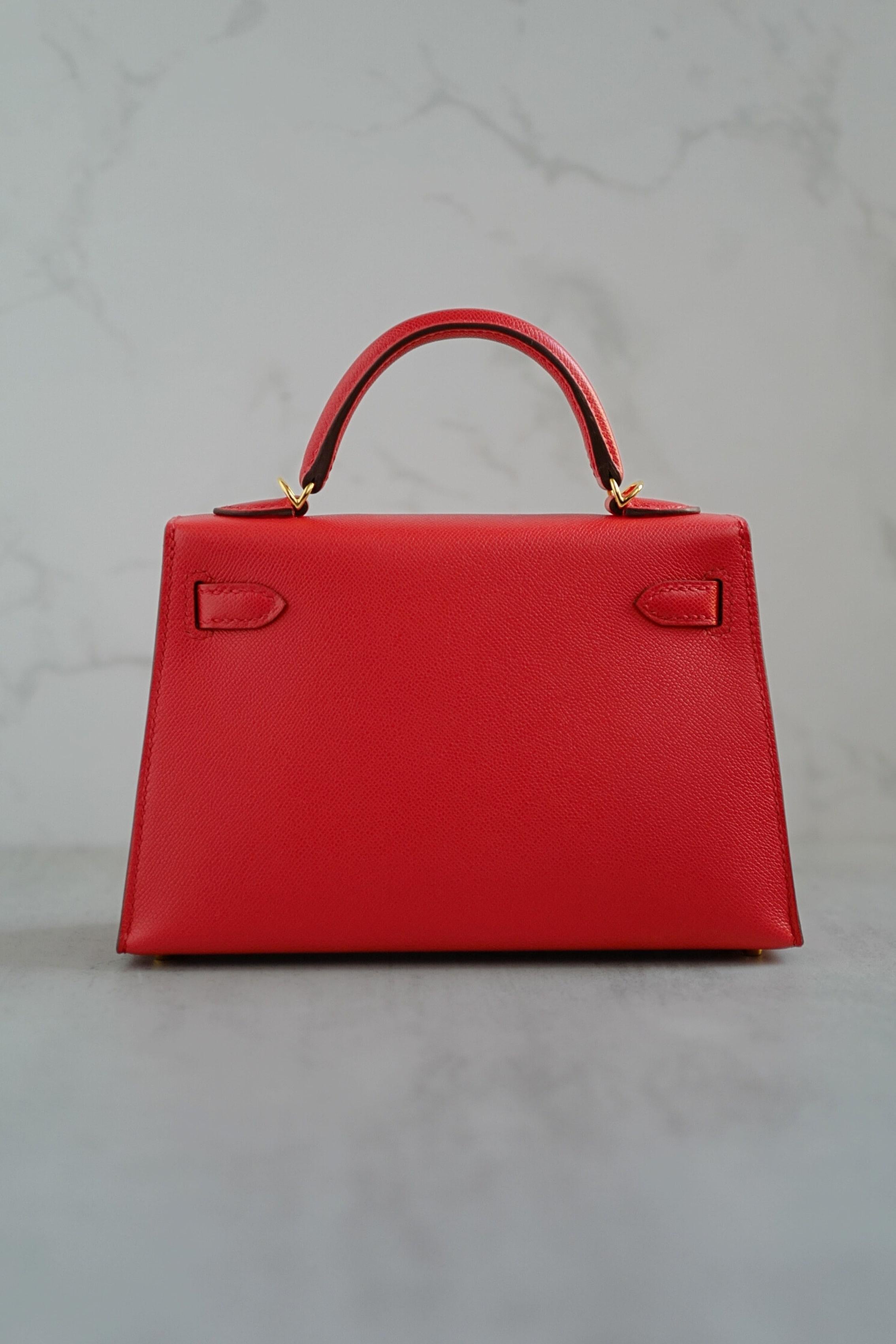 Hermès Mini Kelly Rouge De Coeur Madame Cuir Or Hardware Stamp K Neuf - En vente à Forest Park, GA