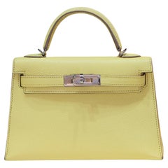 Hermes Mini Kelly Sellier 20 Limoncello Chevre Palladium Hardware 2023