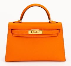 Hermès Mini Kelly Sellier Orange Epsom Brand New In Original Box
