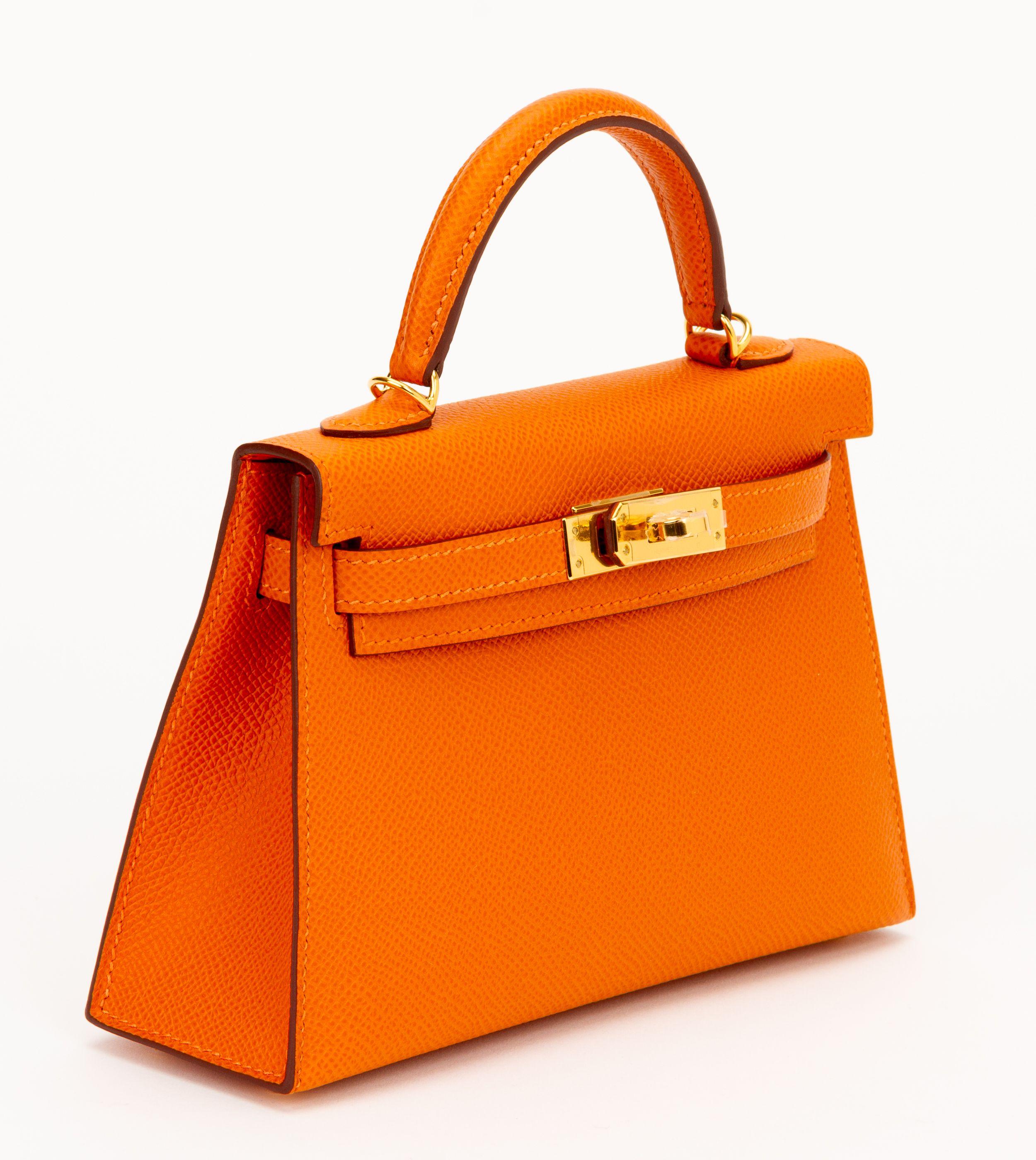 Hermès Mini Kelly Sellier Orange Epsom Brand New In Original Box Naranja en venta