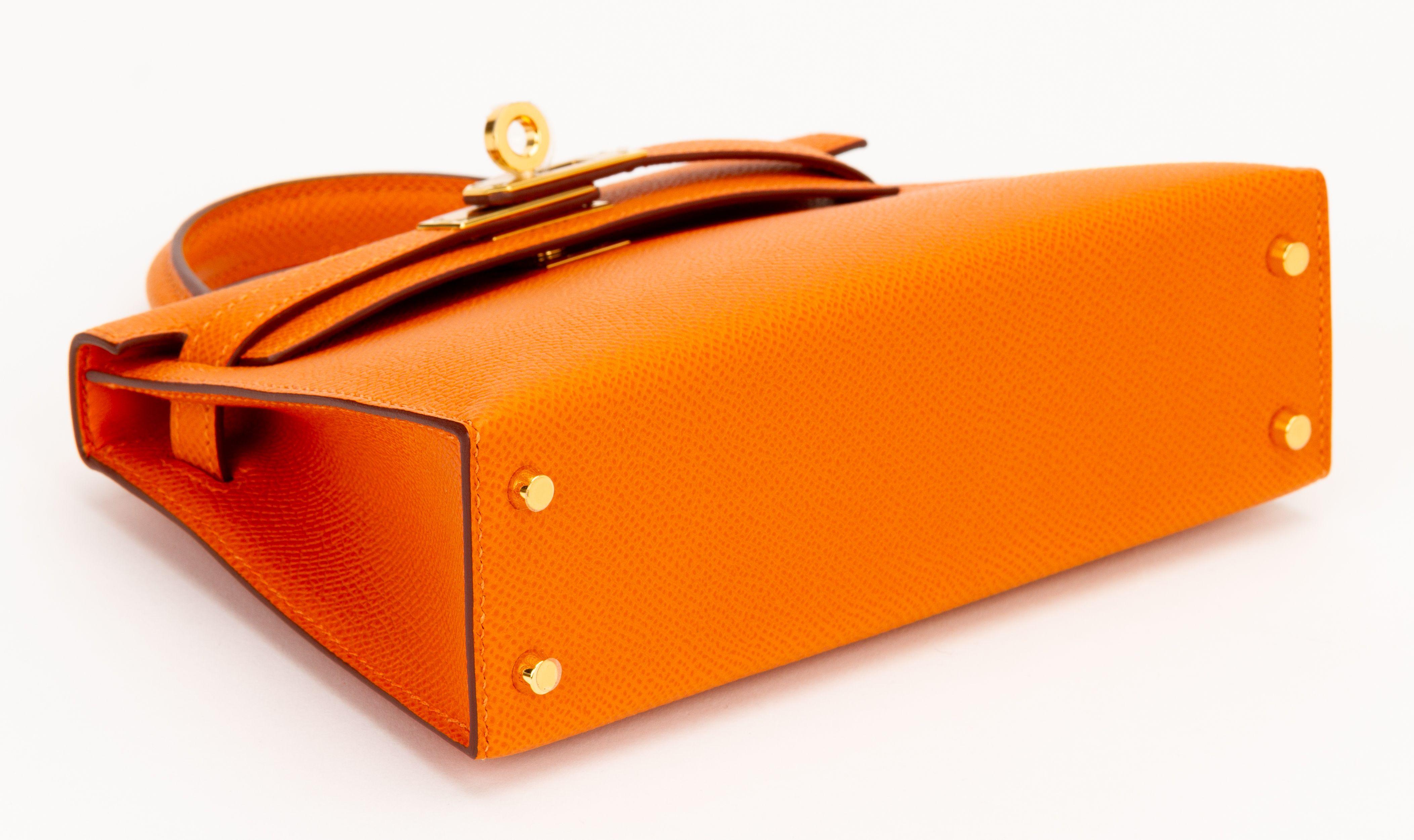 Hermès Mini Kelly Sellier Orange Epsom Brand New In Original Box en venta 1