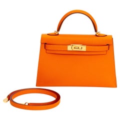 Hermès Mini Kelly Sellier Orange Epsom Brand New In Original Box