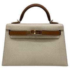 Hermes Mini Kelly Special Order Craie & Biscuit GHW