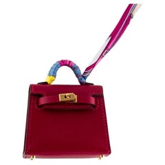 Etoupe Tadelakt Micro Mini Twilly Kelly Bag Charm Gold Hardware, 2022, Handbags & Accessories, 2022