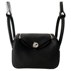 Hermes Mini Lindy 20 Black Palladium Handbag Bag 