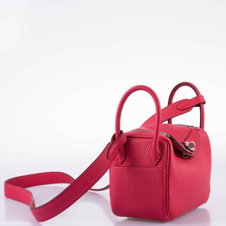 HERMÈS Mini Lindy shoulder bag in Rose Shocking Clemence leather with  Palladium hardware-Ginza Xiaoma – Authentic Hermès Boutique