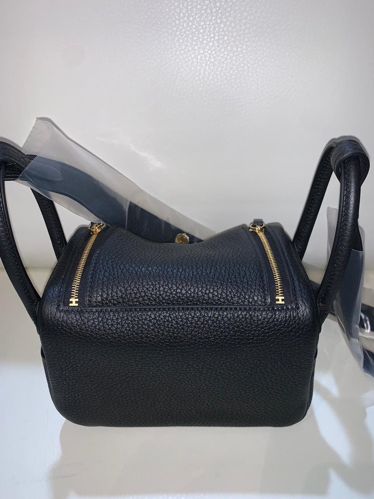 Lindy leather handbag Hermès Black in Leather - 21199314