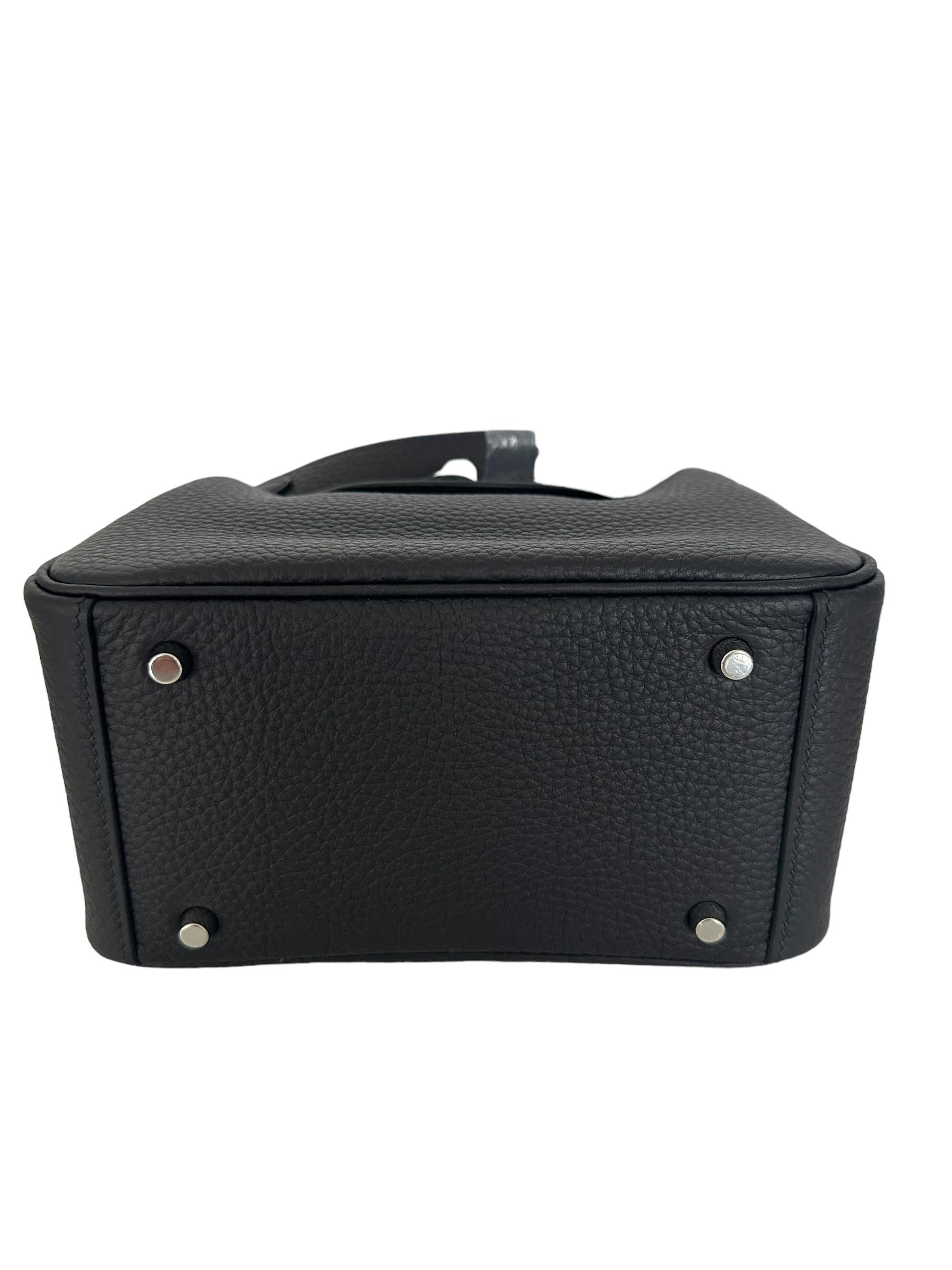 Hermes Mini Lindy Caban Handbag Bag Palladium Hardware 4