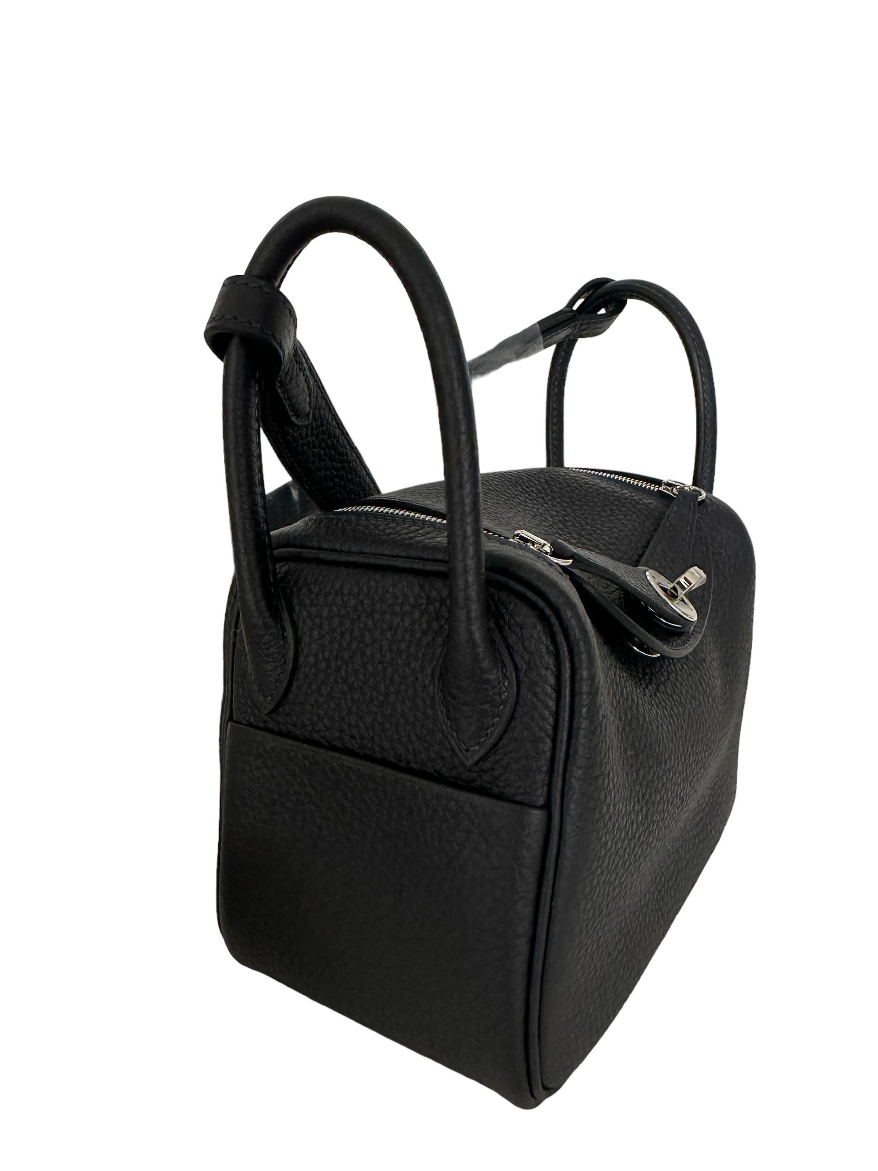 Hermes Mini Lindy Caban Handbag Bag Palladium Hardware 1