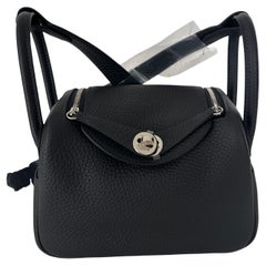 Hermes Mini Lindy Caban Handbag Bag Palladium Hardware