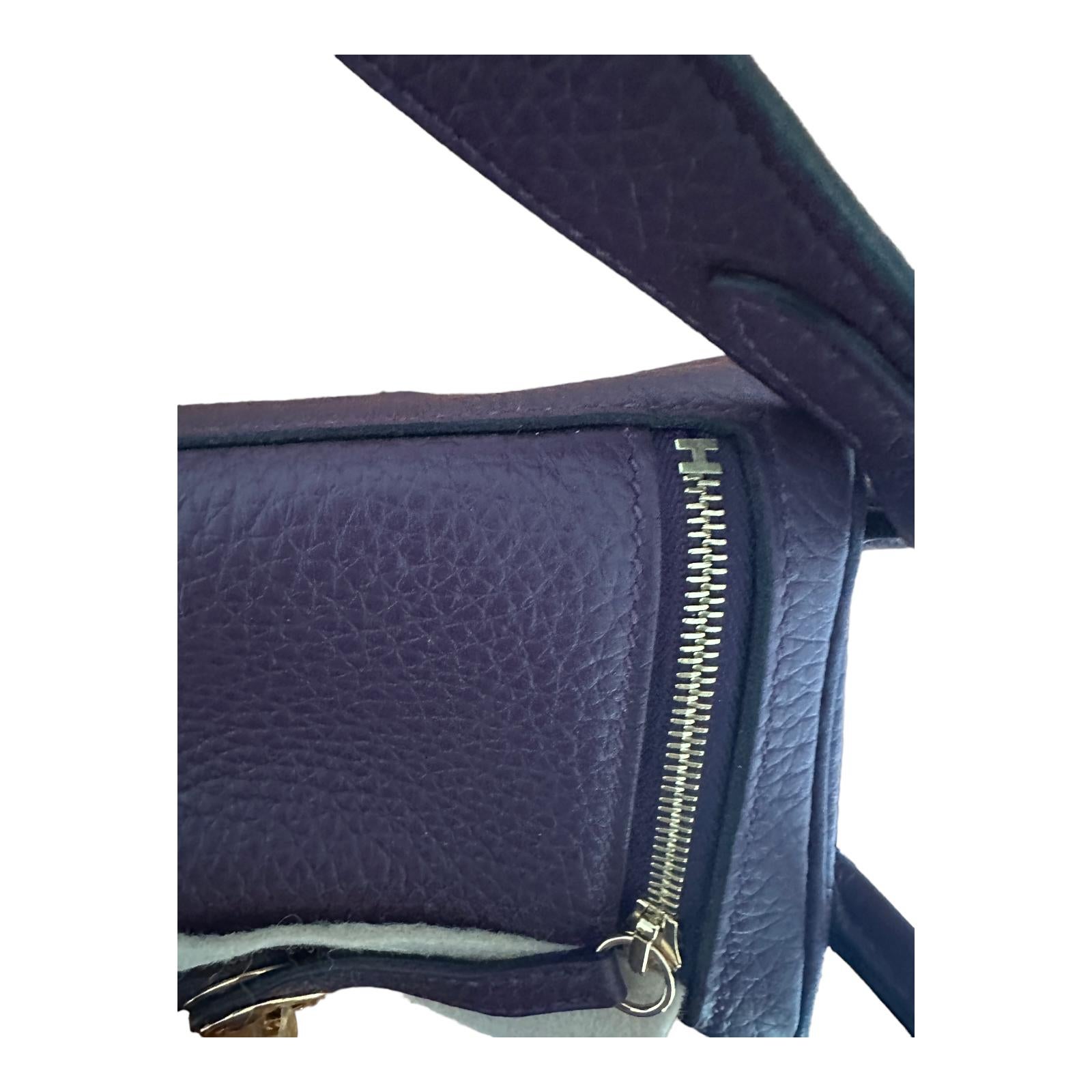 Hermes Mini Lindy Cassis Bag Clemence B Gold  Unisexe en vente