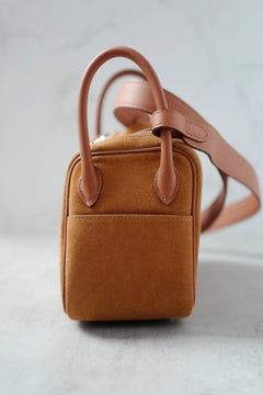 Hermès Mini Lindy II Gold Chamois Swift & Grizzly Leather with PHW K Stamp 2025