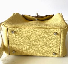 Hermes Mini Lindy Juane Poussin Buttery Yellow Handbag Bag