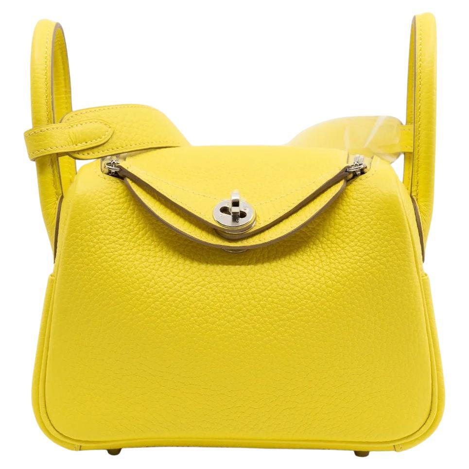 HERMES NEW Etoupe Lindy 26 Palladium Taurillon Clemence Top Shoulder Bag  For Sale at 1stDibs