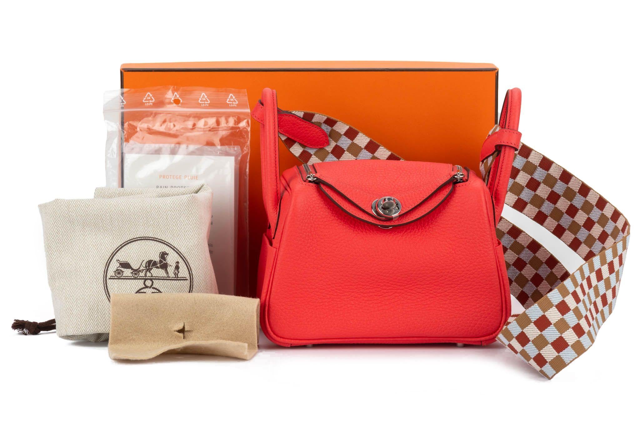 Hermes Mini Lindy Rose Texas Togo BNIB For Sale 9